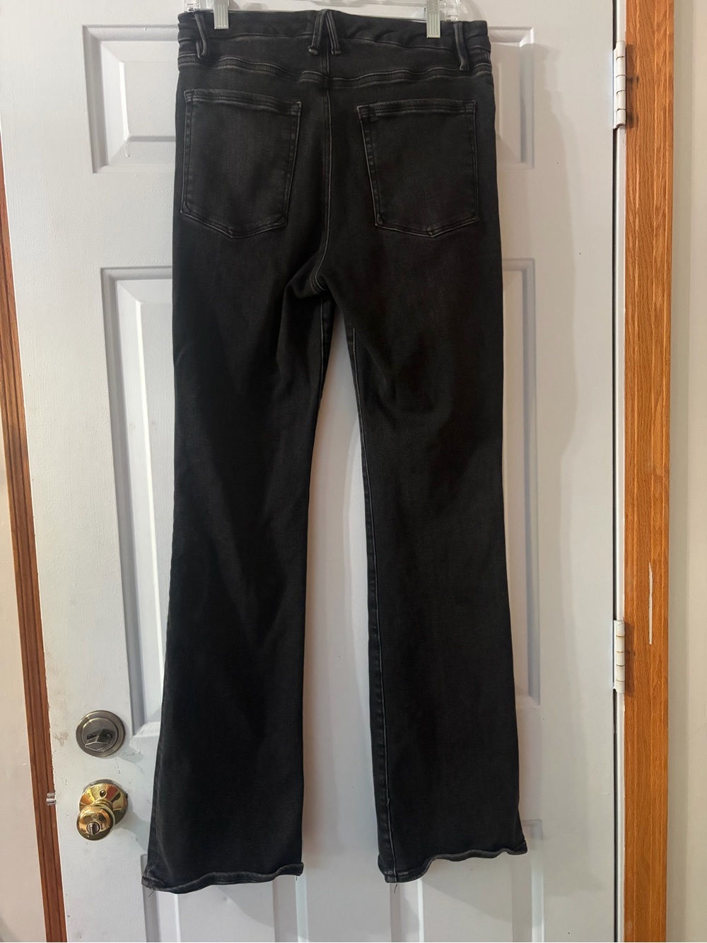 Good American Flare Jeans Faded Black Stretch High Waisted Size 12. - Picture 8 of 13